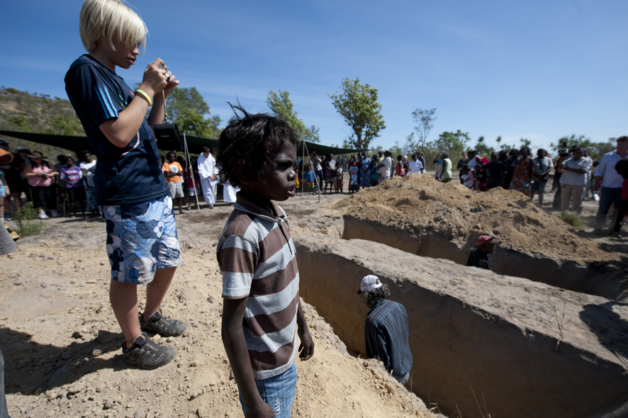 Aboriginal bones are returned to their homeland after being stolen 50 years ago, and a traditional ceremony is held to mark the occasion in Oenpelli, NT, July 2011.